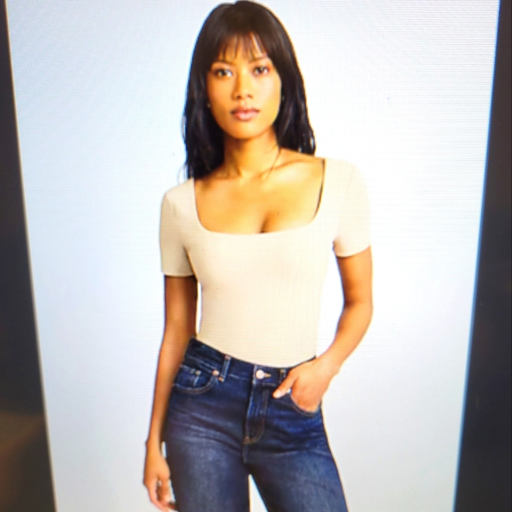 Women's BLUSH Contour Stretch Square Neck Bodysuit XL NWT